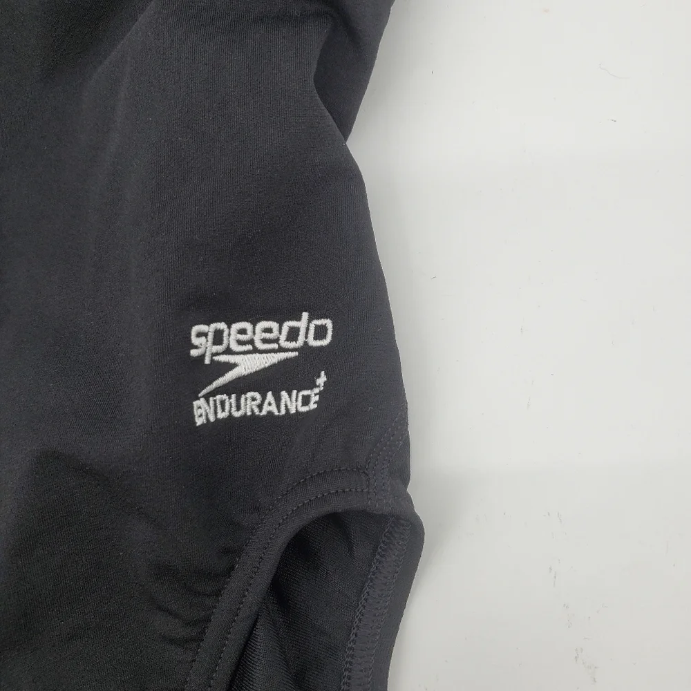 Speedo endurance 819016 red black one piece open back swimsuit size 26/0